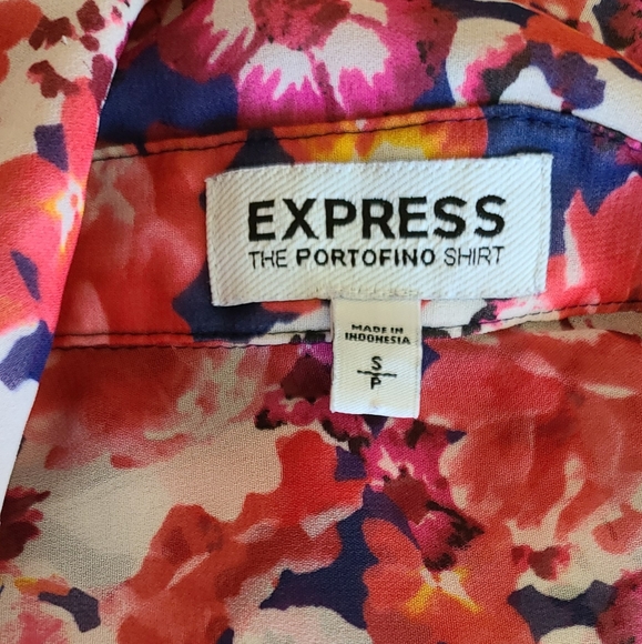 Express The Portofino Shirt Floral Blouse size small - Picture 7 of 9
